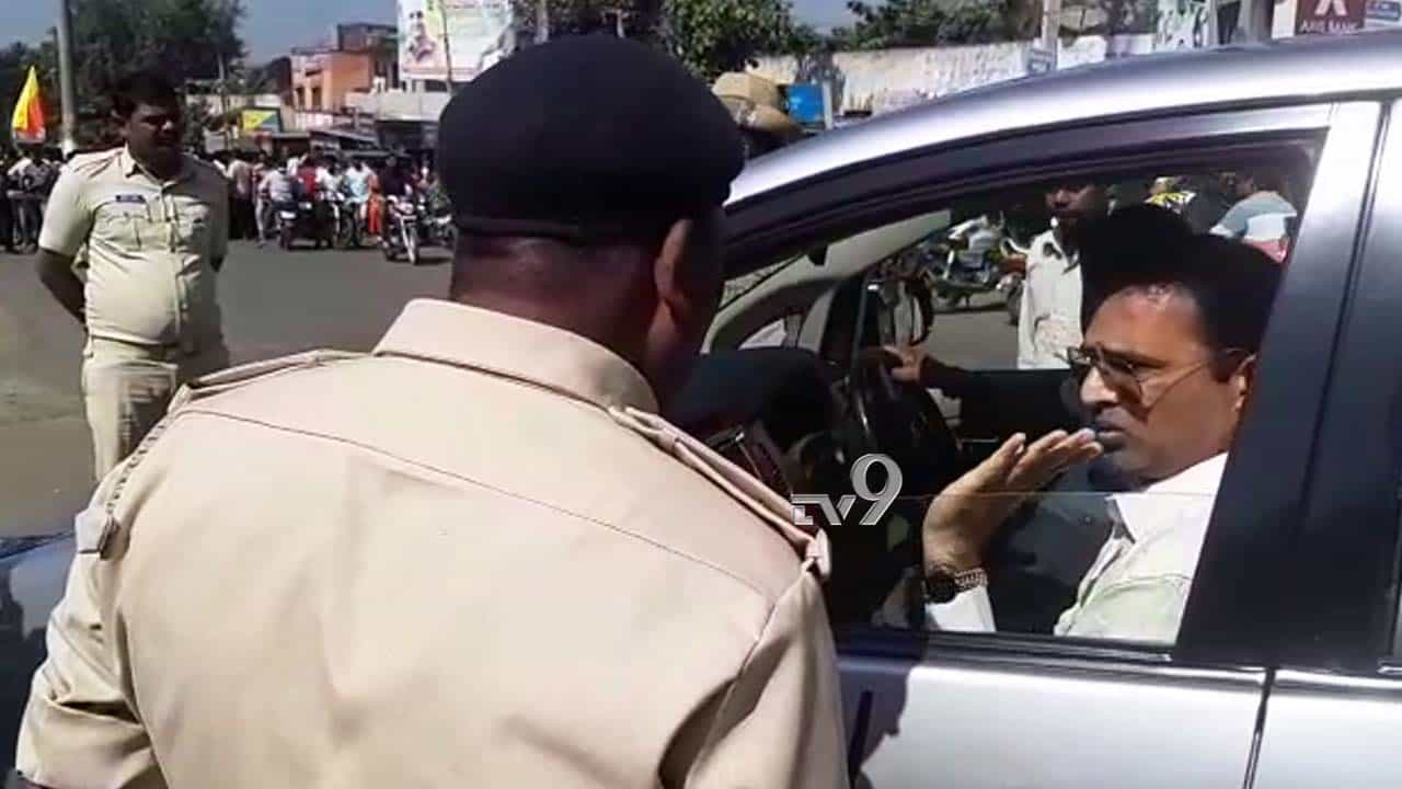 ಪೊಲೀಸ್ ಅಧಿಕಾರಿಗೆ ಶಾಸಕ ರಮೇಶ್​ ಅಳಿಯನ ಆವಾಜ್