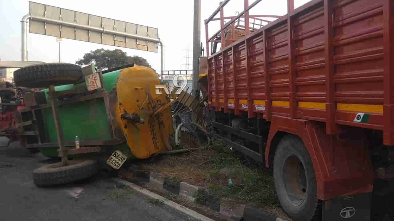 ಕ್ಯಾಂಟರ್ ಡಿಕ್ಕಿ: ಗಿಡಗಳಿಗೆ ನೀರು ಸರಬರಾಜು ಮಾಡುತ್ತಿದ್ದ ಟ್ರ್ಯಾಕ್ಟರ್ ಚಾಲಕ ದುರ್ಮರಣ