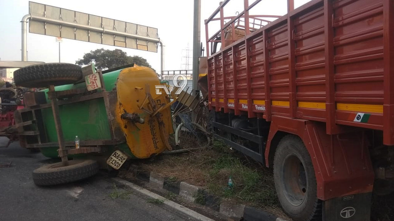 ಕ್ಯಾಂಟರ್ ಡಿಕ್ಕಿ: ಗಿಡಗಳಿಗೆ ನೀರು ಸರಬರಾಜು ಮಾಡುತ್ತಿದ್ದ ಟ್ರ್ಯಾಕ್ಟರ್ ಚಾಲಕ ದುರ್ಮರಣ