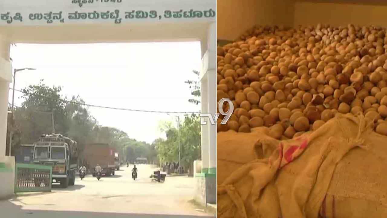 ಕೊರೊನಾ ಎಫೆಕ್ಟ್: ತಿಪಟೂರು ಮಾರುಕಟ್ಟೆಯಲ್ಲಿ ಕೊಳೀತಾ ಬಿದ್ದಿದೆ ಕೊಬ್ಬರಿ ಕೊರೊನಾ ಎಫೆಕ್ಟ್: ತಿಪಟೂರು ಮಾರುಕಟ್ಟೆಯಲ್ಲಿ ಕೊಳೀತಾ ಬಿದ್ದಿದೆ ಕೊಬ್ಬರಿ