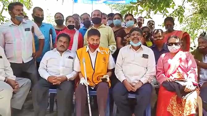 8 ತಿಂಗಳಿಂದ ಮಾಸಾಶನ ಬಿಡುಗಡೆ ಮಾಡದ ಸರ್ಕಾರ.. ನೂರಾರು ದಿವ್ಯಾಂಗರು ಬೀದಿಪಾಲು