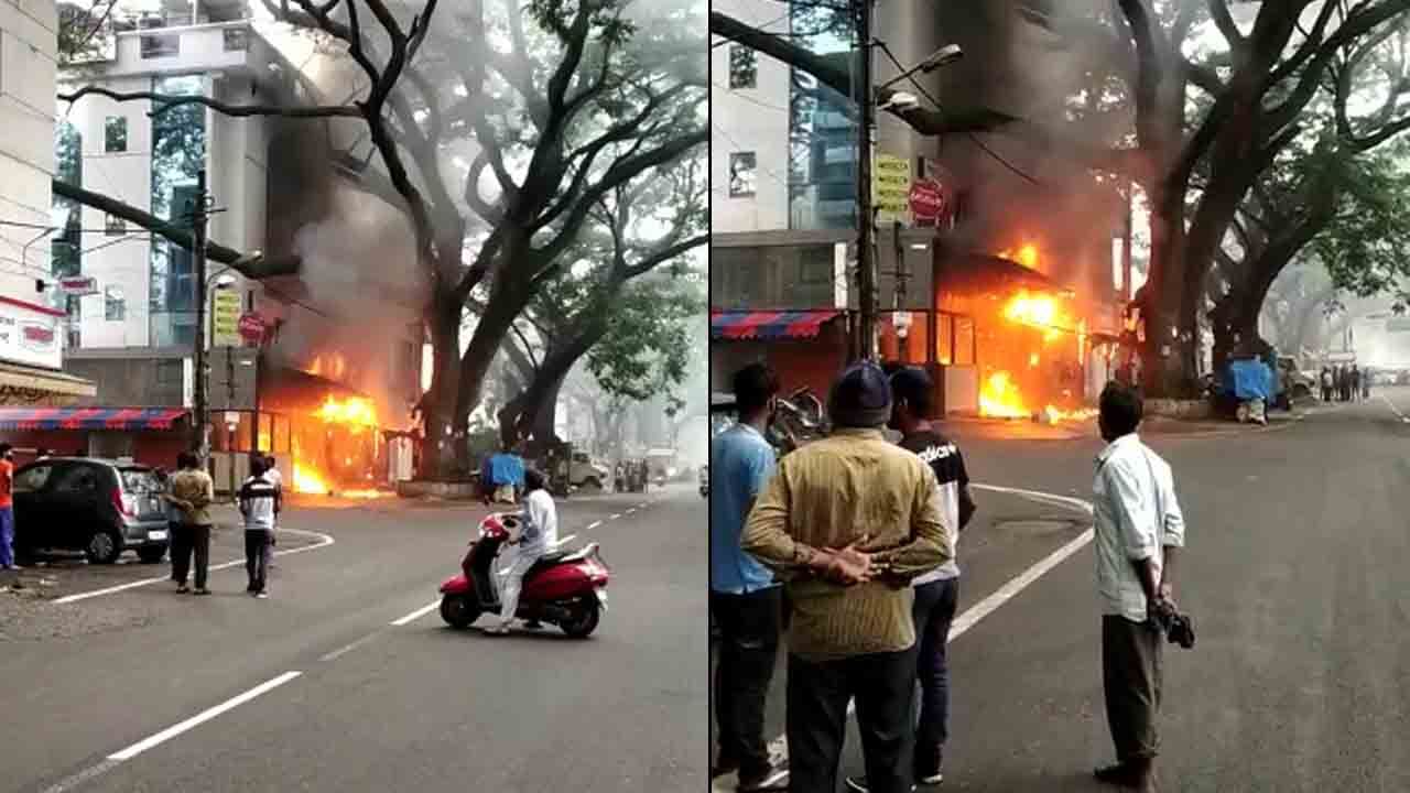 ಗಾಂಧಿ ಬಜಾರ್​ನಲ್ಲಿ ದಾವಣಗೆರೆ ಬೆಣ್ಣೆ ದೋಸೆ ಹೋಟೆಲ್​ಗೆ ಭಾರಿ ಬೆಂಕಿ