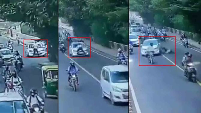 Video: ಕಾರು ತಡೆದಿದ್ದಕ್ಕೆ ಸಂಚಾರಿ ಪೇದೆಯನ್ನೇ ‘ಲಿಫ್ಟ್’ ಮಾಡಿ, ಅರೆಸ್ಟ್ ಆದ ಚಾಲಕ! Video: ಕಾರು ತಡೆದಿದ್ದಕ್ಕೆ ಸಂಚಾರಿ ಪೇದೆಯನ್ನೇ ‘ಲಿಫ್ಟ್’ ಮಾಡಿ, ಅರೆಸ್ಟ್ ಆದ ಚಾಲಕ!