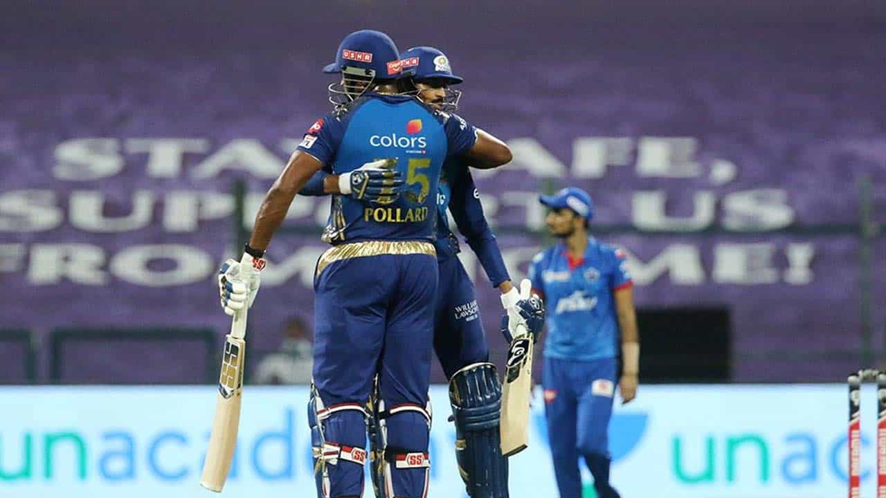 IPL 2020: DC vs MI ಡೆಲ್ಲಿ ಎದುರು ಚಾಂಪಿಯನ್ ಆಟ ಆಡಿದ ಮುಂಬೈಗೆ 5 ವಿಕೆಟ್ಗಳ ಜಯ IPL 2020: DC vs MI ಡೆಲ್ಲಿ ಎದುರು ಚಾಂಪಿಯನ್ ಆಟ ಆಡಿದ ಮುಂಬೈಗೆ 5 ವಿಕೆಟ್ಗಳ ಜಯ