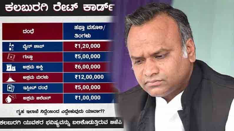 ಕಲಬುರಗಿಯಲ್ಲಿ ಪ್ರತಿಯೊಂದು ಅಕ್ರಮಕ್ಕೂ ಫಿಕ್ಸ್ ಆಗಿದೆ ದರ: ಶಾಸಕರಿಂದ ರೇಟ್ ಕಾರ್ಡ್ ಬಿಡುಗಡೆ!