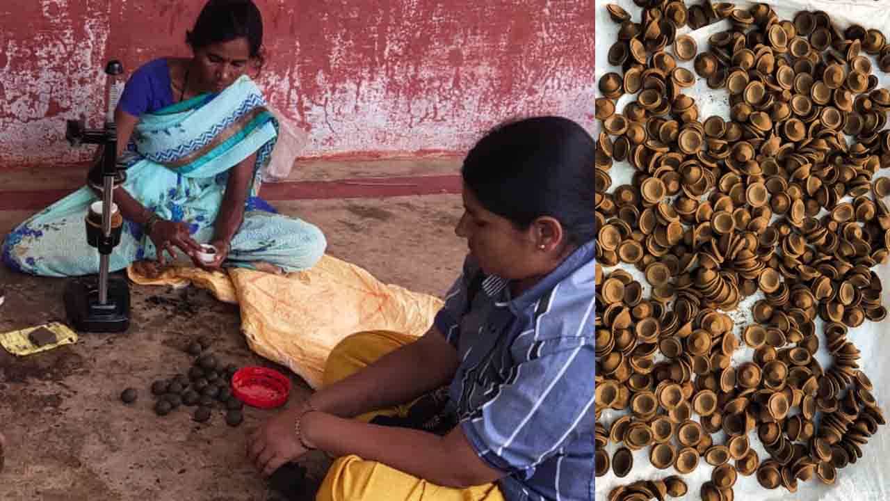 ಈ ವರ್ಷದ ದೀಪಾವಳಿಗೆ ಗಾಳಿ ಶುದ್ಧಿ ಮಾಡುವ ನಾಟಿ ಹಸುಗಳ ಸಗಣಿಯಿಂದ ದೀಪಗಳ ನಿರ್ಮಾಣ!
