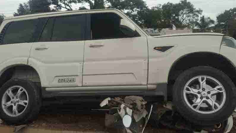 BJP ಮುಖಂಡನ ಸ್ಕಾರ್ಪಿಯೋ ಗಾಡಿ ಬೈಕ್ಗೆ ಡಿಕ್ಕಿ: ಸವಾರ ಸ್ಥಳದಲ್ಲೇ ಸಾವು