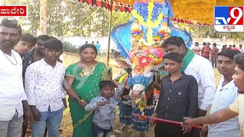 ಹಾವೇರಿ ಕಿಂಗ್​ ಹೋರಿಯ 10ನೇ ವರ್ಷದ ಬರ್ತ್​ ಡೇ; ಕೇಕ್​ ಕತ್ತರಿಸಿ ಸಂಭ್ರಮಿಸಿದ ಕುಟುಂಬದವರು, ಅಭಿಮಾನಿಗಳು