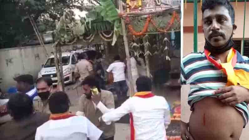 ದೇಗುಲ ಉದ್ಘಾಟನೆಯಲ್ಲಿ ತಮಿಳು ಹಾಡು: ಪೊಲೀಸರ ಎದುರಲ್ಲೇ ನಡೆಯಿತು ಮಾರಾಮಾರಿ ದೇಗುಲ ಉದ್ಘಾಟನೆಯಲ್ಲಿ ತಮಿಳು ಹಾಡು: ಪೊಲೀಸರ ಎದುರಲ್ಲೇ ನಡೆಯಿತು ಮಾರಾಮಾರಿ