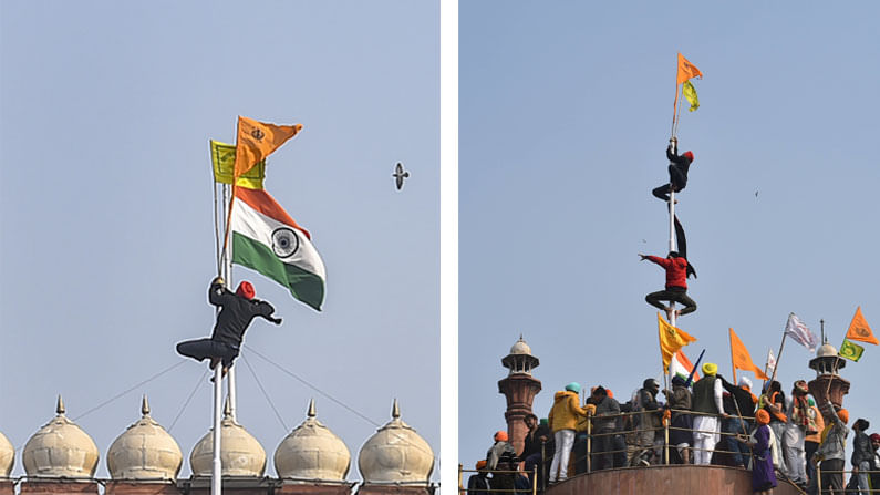 ಕೆಂಪುಕೋಟೆಯ ಮೇಲೆ ಧ್ಜಜ ಹಾರಿಸಿದ ವೇಳೆ