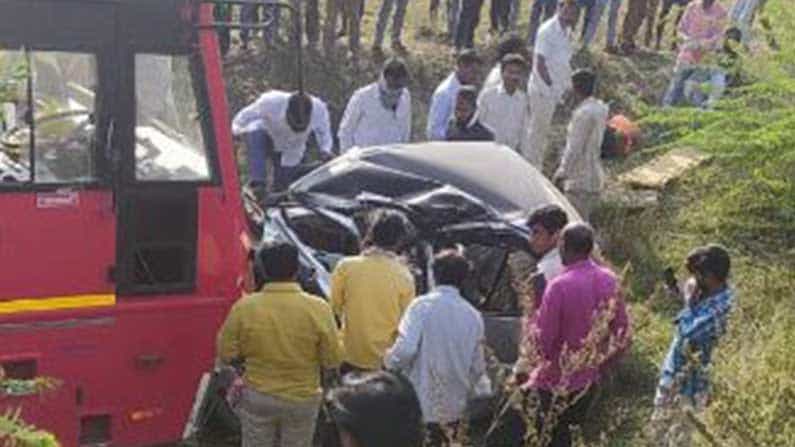 ಕೆಎಸ್​ಆರ್​ಟಿಸಿ ಬಸ್-ಕಾರು ಡಿಕ್ಕಿ: ಚಾಲಕ ಸಾವು, ಇಬ್ಬರ ಸ್ಥಿತಿ ಗಂಭೀರ
