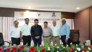 GCA office-bearers with BCCI secretary Jay Shah