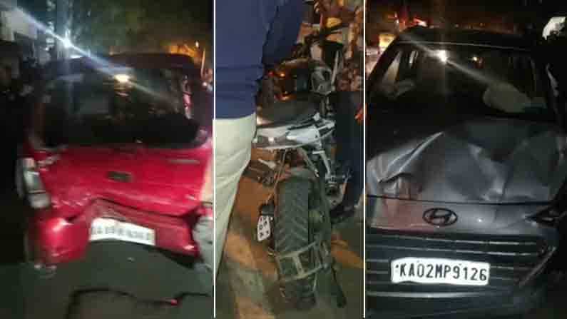 ಮದ್ಯದ ಅಮಲಿನಲ್ಲಿ ಚಾಲಕನಿಂದ ಸರಣಿ ಅಪಘಾತ: ಬೈಕ್ ಸೇರಿದಂತೆ 5 ವಾಹನ ಜಖಂ