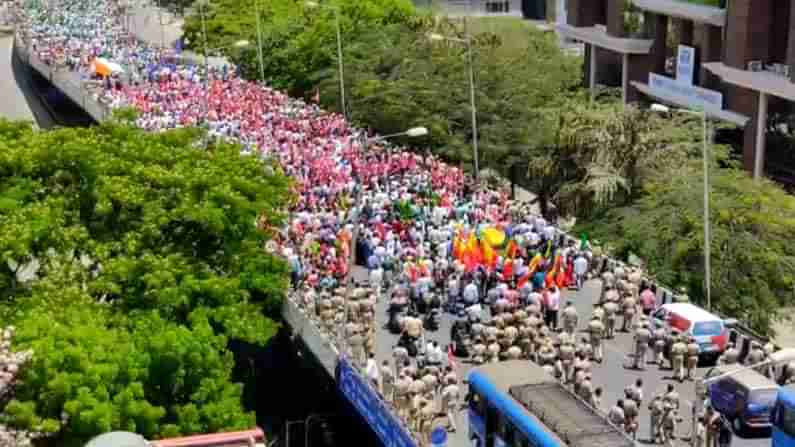 ಸಿಲಿಕಾನ್ ಸಿಟಿಯಲ್ಲಿ ಅನ್ನದಾತರ ಕಹಳೆ.. ವಿಧಾನಸೌಧ ಮುತ್ತಿಗೆ ಹಾಕದಂತೆ ತಡೆಯಲು ಪೊಲೀಸರ ಹರಸಾಹಸ