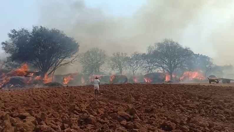 ರಾಜ್ಯದ ವಿವಿಧೆಡೆ ಬಣವೆ, ಜಮೀನಿಗೆ ಬೆಂಕಿ; ಅಪಾರ ಪ್ರಮಾಣದ ಬೆಳೆ ನಾಶ