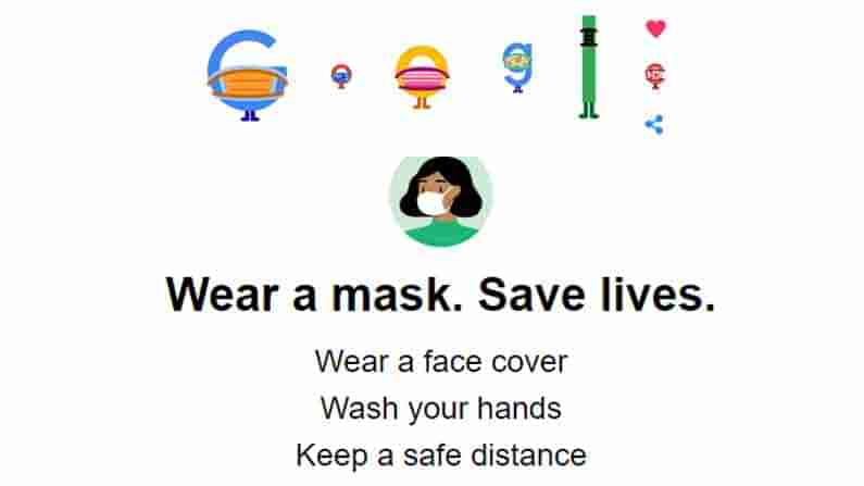 Covid-19 Prevention: ಜಗತ್ತಿನಾದ್ಯಂತ ಮತ್ತೆ ಹೆಚ್ಚುತ್ತಿದೆ ಕೊರೊನಾ ಸೋಂಕು; ಡೂಡಲ್​ ಮೂಲಕ ಮಾಸ್ಕ್​​ನ​ ಮಹತ್ವ ಸಾರಿದ ಗೂಗಲ್​