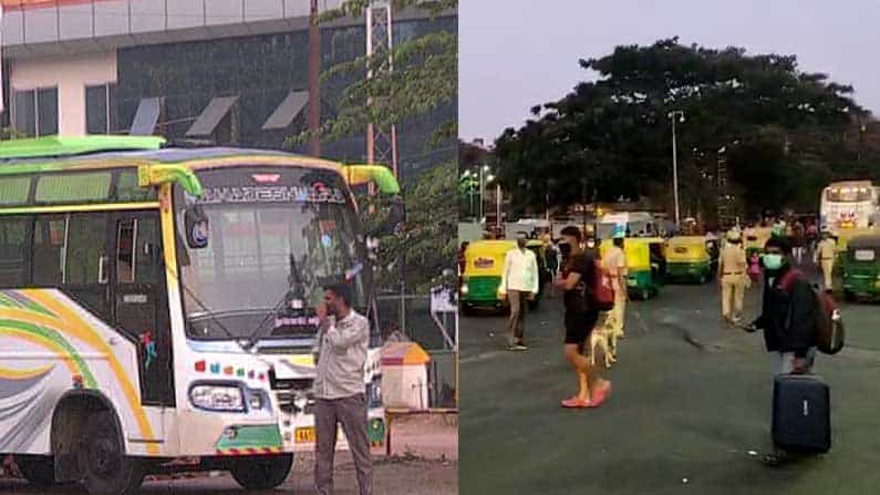 Karnataka Transport Workers Strike: ಕೆಎಸ್ಆರ್ಟಿಸಿ, ಬಿಎಂಟಿಸಿ ಬಂದ್, ಸರ್ಕಾರಿ ಬಸ್ ನಿಲ್ದಾಣದಲ್ಲಿ ಖಾಸಗಿ ಬಸ್ಗಳ ದರ್ಬಾರ್