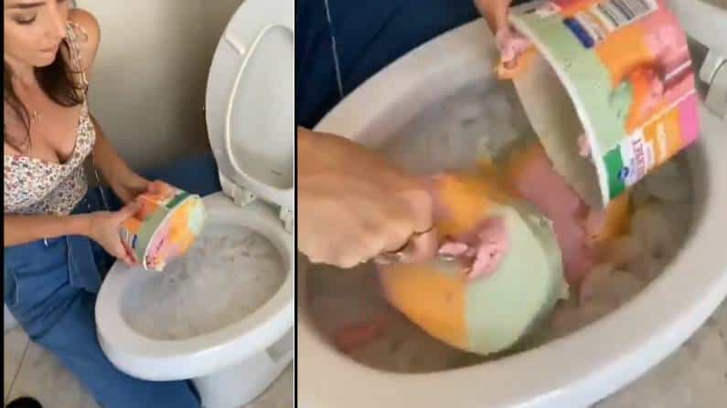 Viral Video: ಪಾರ್ಟಿಗಾಗಿ ಟಾಯ್ಲೆಟ್ ಕಮೋಡ್ನಲ್ಲಿ ಪಾನೀಯ ತಯಾರಿಸಿದ ಯುವತಿ; ಅಸಹ್ಯದ ಪರಮಾವಧಿ ಎಂದ ನೆಟ್ಟಿಗರು Viral Video: ಪಾರ್ಟಿಗಾಗಿ ಟಾಯ್ಲೆಟ್ ಕಮೋಡ್ನಲ್ಲಿ ಪಾನೀಯ ತಯಾರಿಸಿದ ಯುವತಿ; ಅಸಹ್ಯದ ಪರಮಾವಧಿ ಎಂದ ನೆಟ್ಟಿಗರು