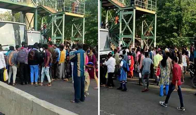 ಕೊರೊನಾ ನಿಯಂತ್ರಣಕ್ಕೆ ಹೊಸ ನಿಯಮ; ಬಿಎಂಟಿಸಿ ಬಸ್ಗಳನ್ನು ತಡೆದು ಪ್ರಯಾಣಿಕರ ವಾಗ್ವಾದ ಕೊರೊನಾ ನಿಯಂತ್ರಣಕ್ಕೆ ಹೊಸ ನಿಯಮ; ಬಿಎಂಟಿಸಿ ಬಸ್ಗಳನ್ನು ತಡೆದು ಪ್ರಯಾಣಿಕರ ವಾಗ್ವಾದ