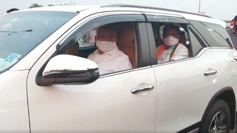 Election officers check CM BS Yediyurappa car