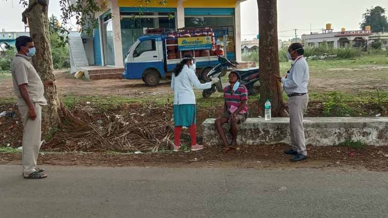 man search food in garbage  