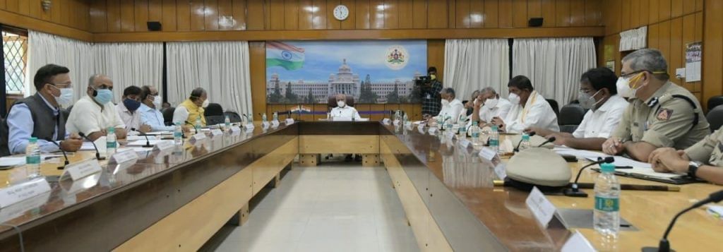  chief minister bs yediyurappa attends meeting to control monsoon effect in bbmp zones in bengaluru