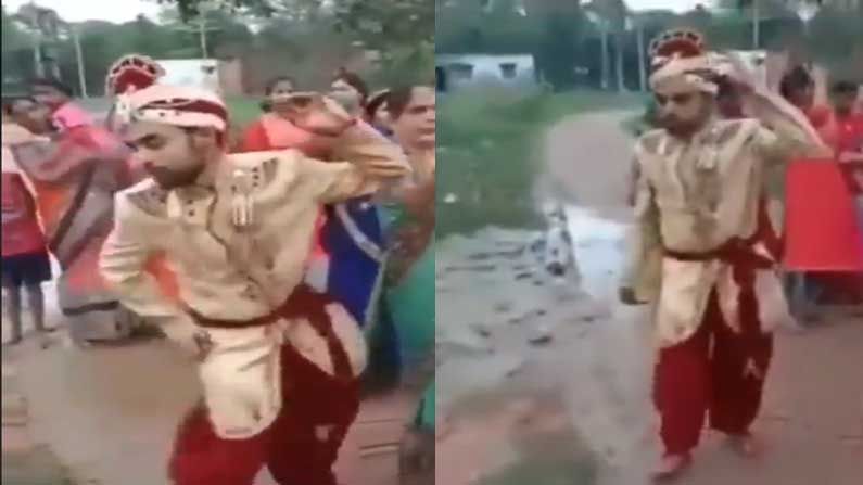 Viral video: ವಿವಾಹವಾಗುವ ಉತ್ಸಾಹದಲ್ಲಿ ಮದುಮಗ! ಬರಿಗಾಲಿನಲ್ಲಿಯೇ ರಸ್ತೆಯಲ್ಲಿ ಸಕತ್ ಡಾನ್ಸ್