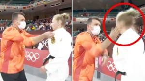 Tokyo Olympics: ಸ್ಪರ್ಧಿಗೆ ಕಪಾಳ‌ಮೋಕ್ಷ ಮಾಡಿದ ಕೋಚ್: ವಿಡಿಯೋ ವೈರಲ್