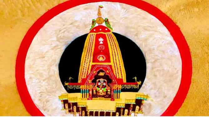 Puri Ratha Yatra 2021: ಪುರಿ ಬೀಚ್​ನಲ್ಲಿ ಅರಳಿದ ಮರಳು ಕಲೆ! ಜಗನ್ನಾಥ ದೇವರನ್ನು ಚಿತ್ರಿಸಿದ ಕಲಾವಿದ