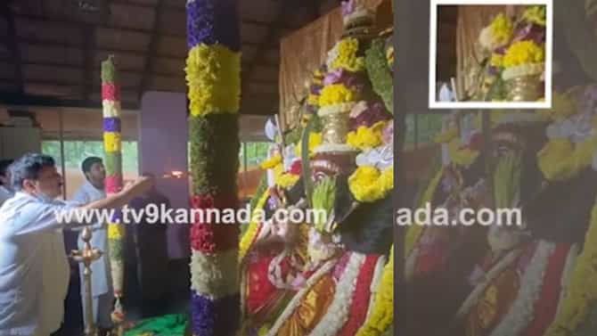 ಆರತಿ ಬೆಳಗುವಾಗ ಪ್ರಸಾದ ನೀಡಿ ಒಲುಮೆ ತೋರಿದ ದೇವಿ; ಗೃಹ ಸಚಿವ ಆರಗ ಜ್ಞಾನೇಂದ್ರ ಕಣ್ಣೆದುರೇ ಅಚ್ಚರಿ