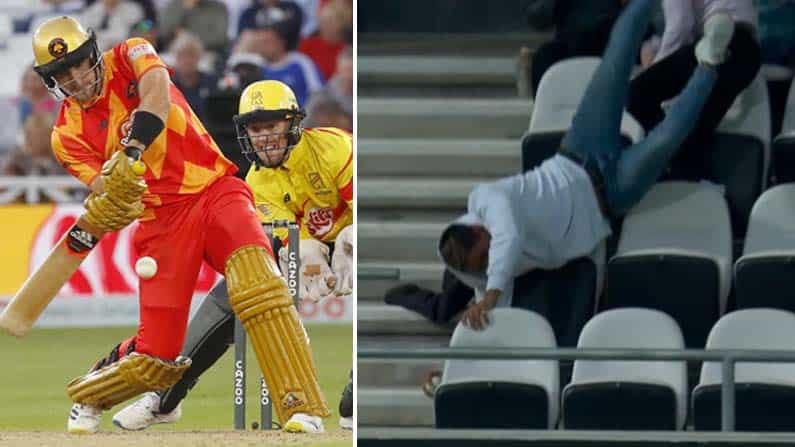 The Hundred: ಬ್ಯಾಟ್ಸ್ಮನ್ ಬಾರಿಸಿದ ಸಿಕ್ಸ್ಗೆ ಗ್ಯಾಲರಿಯಲ್ಲಿದ್ದ ಅಭಿಮಾನಿಯಿಂದ ಡೈವ್ ಹೊಡೆದು ಅದ್ಭುತ ಕ್ಯಾಚ್