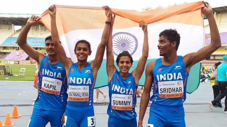 U20 Athletics Championship: 4*400 ಮೀಟರ್ ಮಿಶ್ರ ರಿಲೇ ರೇಸ್ನಲ್ಲಿ ಕಂಚಿನ ಪದಕ ಗೆದ್ದು ಇತಿಹಾಸ ಸೃಷ್ಟಿದ ಭಾರತ! U20 Athletics Championship: 4*400 ಮೀಟರ್ ಮಿಶ್ರ ರಿಲೇ ರೇಸ್ನಲ್ಲಿ ಕಂಚಿನ ಪದಕ ಗೆದ್ದು ಇತಿಹಾಸ ಸೃಷ್ಟಿದ ಭಾರತ!