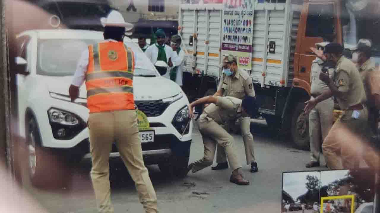 ರೈತರ ಪ್ರತಿಭಟನೆ ವೇಳೆ ಡಿಸಿಪಿ ಧರ್ಮೆಂದ್ರ ಕುಮಾರ್ ಮೀನಾ ಕಾಲಿನ ಮೇಲೆ ಹರಿದ ಕಾರು, ಸಣ್ಣಪುಟ್ಟ ಗಾಯ