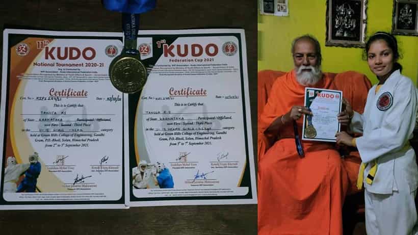 ರಾಷ್ಟ್ರೀಯ ಕರಾಟೆ ಚಾಂಪಿಯನ್ ಶೀಪ್ನಲ್ಲಿ ದಾವಣಗೆರೆ ವಿದ್ಯಾರ್ಥಿನಿಗೆ ಚಿನ್ನದ ಪದಕ