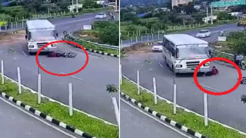 Shocking Video: ಬಸ್ಸನ್ನು ಓವರ್ ಟೇಕ್ ಮಾಡೋಕೆ ಹೋಗಿ ಆಗಿದ್ದೇ ಬೇರೆ! ಒಂದು ಸೆಕೆಂಡ್ ತಡವಾಗಿದ್ರೂ ವ್ಯಕ್ತಿಯ ಮೈಮೇಲೆ ಹತ್ತುತ್ತಿತ್ತು ಬಸ್