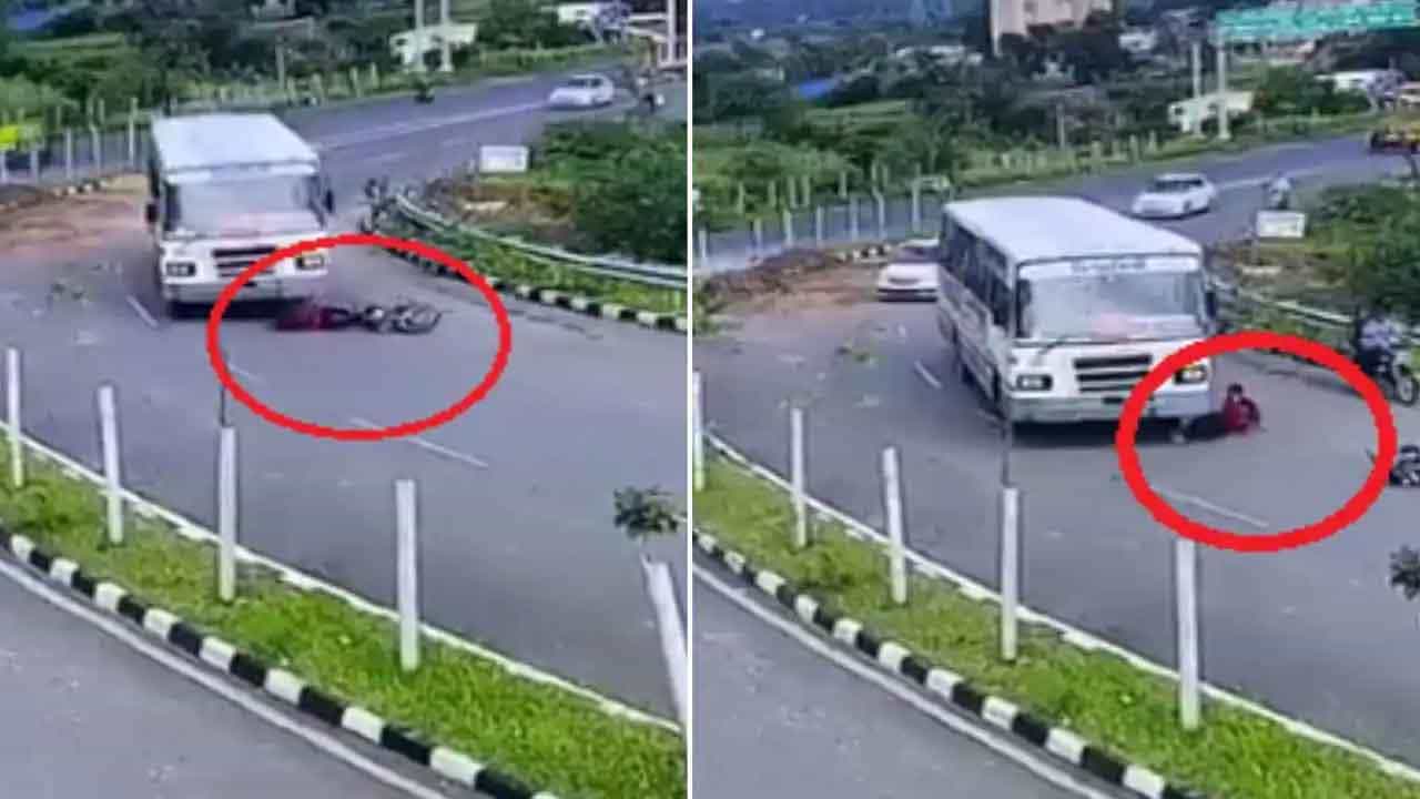Shocking Video: ಬಸ್ಸನ್ನು ಓವರ್ ​ಟೇಕ್​ ಮಾಡೋಕೆ ಹೋಗಿ ಆಗಿದ್ದೇ ಬೇರೆ! ಒಂದು ಸೆಕೆಂಡ್​ ತಡವಾಗಿದ್ರೂ ವ್ಯಕ್ತಿಯ ಮೈಮೇಲೆ ಹತ್ತುತ್ತಿತ್ತು ಬಸ್