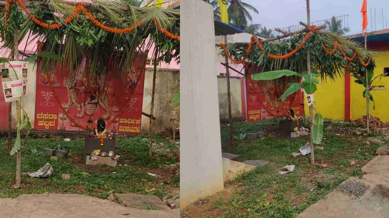 ಹುಬ್ಬಳ್ಳಿ ಪಾಲಿಕೆ ಕಚೇರಿ ಆವರಣದಲ್ಲಿ ರಾತ್ರೋರಾತ್ರಿ ಗಣೇಶ ಮೂರ್ತಿ ಇಟ್ಟು ಪೂಜೆ ಸಲ್ಲಿಕೆ