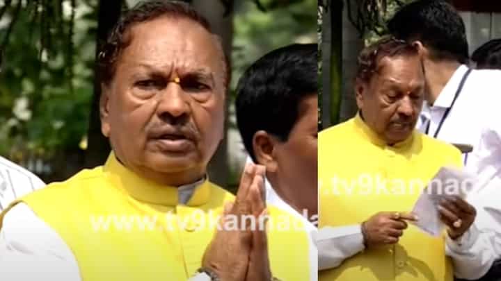 ಶಿವಮೊಗ್ಗ: ಸಚಿವ ಈಶ್ವರಪ್ಪ ಮುಂದೆ ಗಾಯನ ಕಾರ್ಯಕ್ರಮದಲ್ಲಿ ಯಡವಟ್ಟು; ಸರಿಪಡಿಸಿಕೊಂಡು ಹೊಸದಾಗಿ ಹಾಡಿದ ಕಲಾವಿದರು ಶಿವಮೊಗ್ಗ: ಸಚಿವ ಈಶ್ವರಪ್ಪ ಮುಂದೆ ಗಾಯನ ಕಾರ್ಯಕ್ರಮದಲ್ಲಿ ಯಡವಟ್ಟು; ಸರಿಪಡಿಸಿಕೊಂಡು ಹೊಸದಾಗಿ ಹಾಡಿದ ಕಲಾವಿದರು