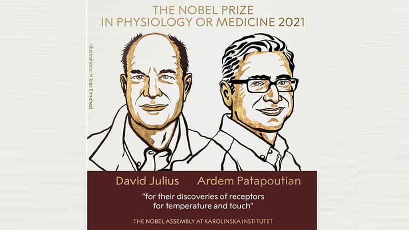Nobel Prize 2021 ಅಮೆರಿಕದ ಡೇವಿಡ್ ಜೂಲಿಯಸ್ ಮತ್ತು ಆರ್ಡೆಮ್ ಪಟಪೌಟಿಯನ್ಗೆ 2021ರ ವೈದ್ಯಕೀಯ ನೊಬೆಲ್ ಪ್ರಶಸ್ತಿ