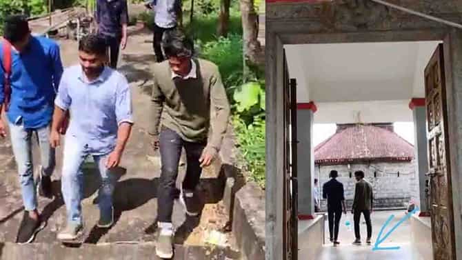 ದೇವಸ್ಥಾನದ ಆವರಣದಲ್ಲಿ ಚಪ್ಪಲಿ ಧರಿಸಿ ಓಡಾಡಿ ಅಸಭ್ಯ ವರ್ತನೆ; ನಾಲ್ವರು ಯುವಕರು ಅರೆಸ್ಟ್