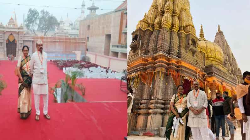 ಕಾಶಿ ವಿಶ್ವನಾಥ ದೇವಾಲಯಕ್ಕೆ ಬಸವರಾಜ ಬೊಮ್ಮಾಯಿ ಪತ್ನಿ ಚನ್ನಮ್ಮ ಅವರೊಂದಿಗೆ ಭೇಟಿ ನೀಡಿದ ಸಂದರ್ಭ