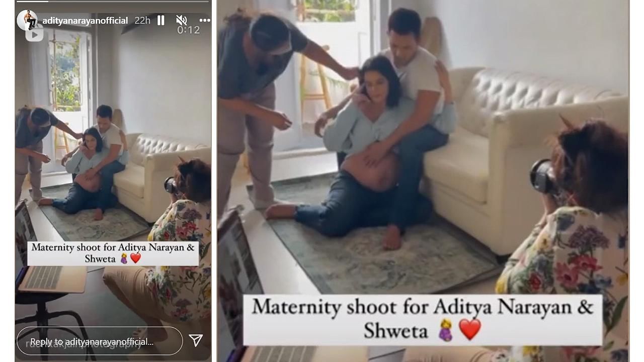 BTS of Shwetha and Aditya baby arrival photo shoot