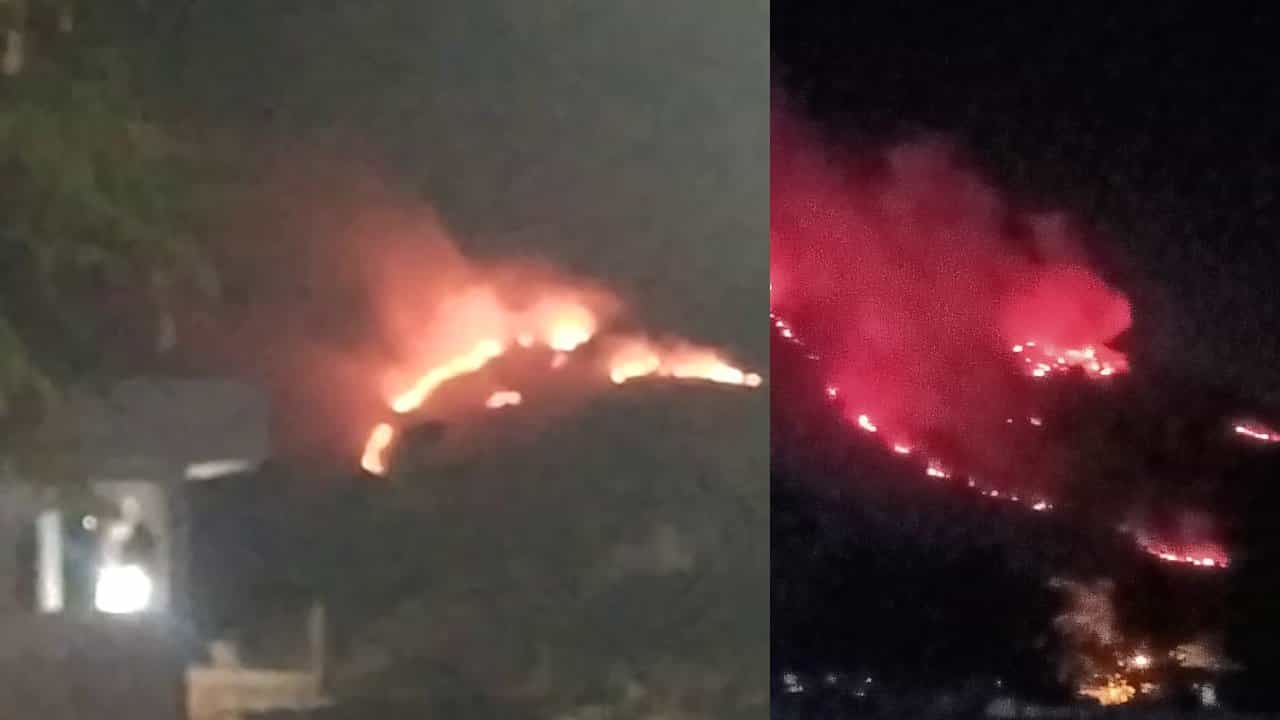 ಕೋಲಾರಕ್ಕೆ ಹೊಂದಿಕೊಂಡಿರುವ ಅಂತರಗಂಗೆ ಬೆಟ್ಟದಲ್ಲಿ ಬೆಂಕಿ; ಹತ್ತಾರು ಎಕರೆ ಅರಣ್ಯ ಪ್ರದೇಶ ಬೆಂಕಿಗಾಹುತಿ