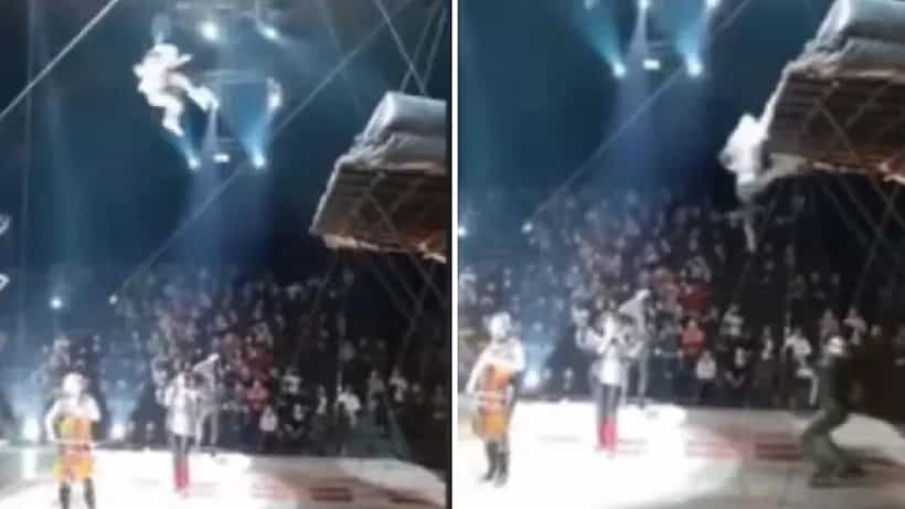 Viral Video; ಸರ್ಕಸ್ ವೇಳೆ 20 ಅಡಿ ಎತ್ತರದಿಂದ ಬಿದ್ದ ಯುವಕ; ಕೂದಲೆಳೆ ಅಂತರದಲ್ಲಿ ಪಾರು