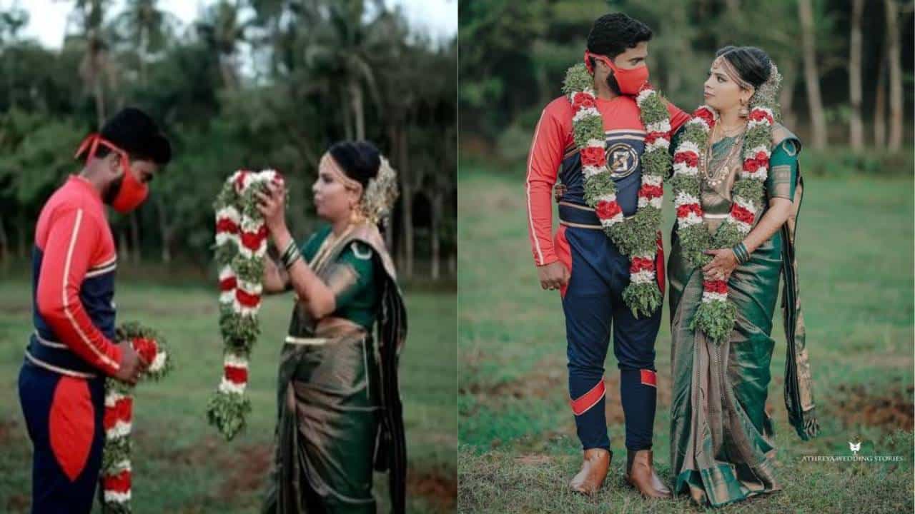 ಮಿನ್ನಲ್ ಮುರಳಿ ಚಿತ್ರದ ಹೀರೋನಂತೆ ರೆಡಿಯಾಗಿ ಪೋಸ್ಟ್ ವೆಡ್ಡಿಂಗ್ ಫೋಟೋಶೂಟ್ ಮಾಡಿಸಿದ ವರ ಮಿನ್ನಲ್ ಮುರಳಿ ಚಿತ್ರದ ಹೀರೋನಂತೆ ರೆಡಿಯಾಗಿ ಪೋಸ್ಟ್ ವೆಡ್ಡಿಂಗ್ ಫೋಟೋಶೂಟ್ ಮಾಡಿಸಿದ ವರ