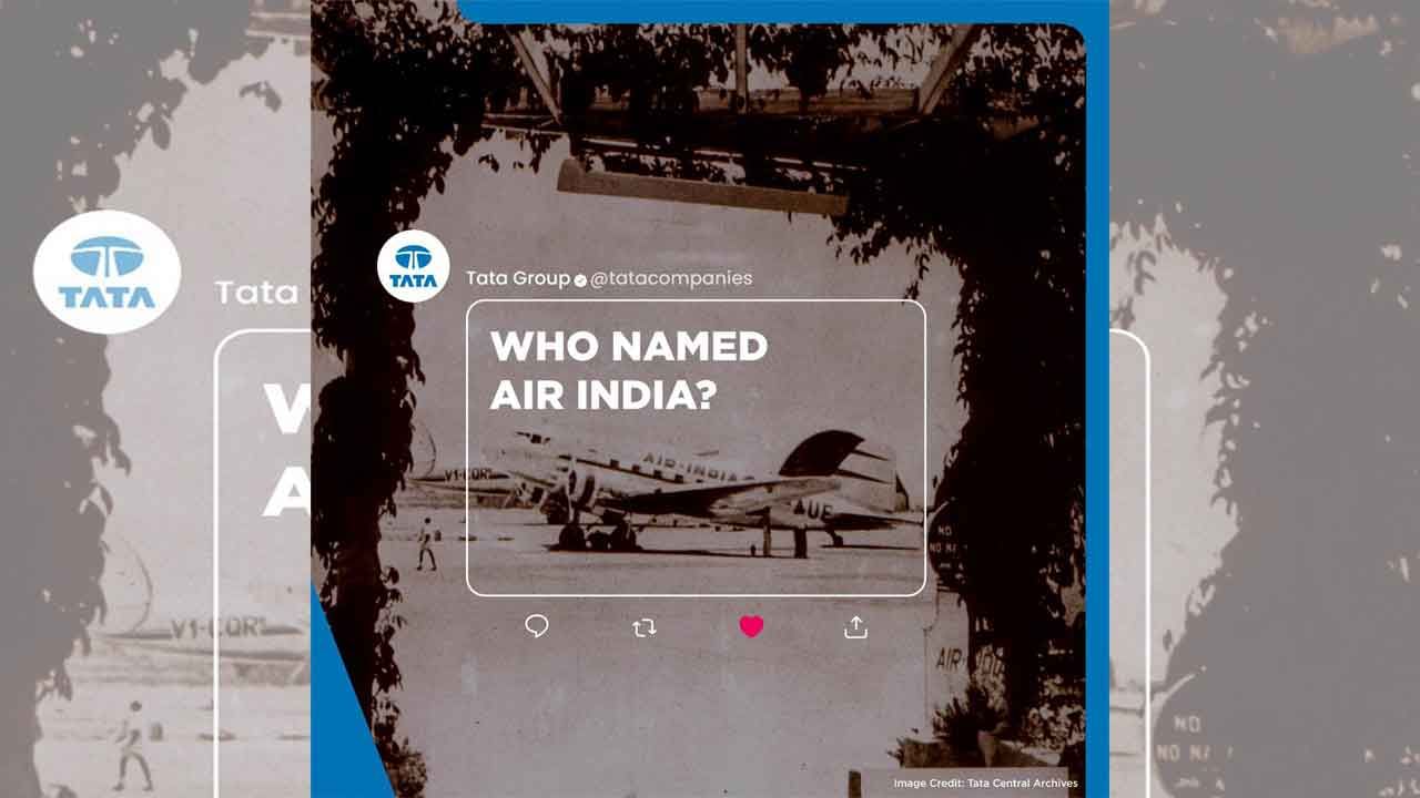 ಏರ್ ಇಂಡಿಯಾಗೆ ಆ ಹೆಸರಿಟ್ಟವರು  ಯಾರು?; 75 ವರ್ಷಗಳ ಹಿಂದೆ ಹೆಸರು ಆಯ್ಕೆ ಮಾಡಿದ ಕತೆ ಹೇಳಿದ ಟಾಟಾ ಗ್ರೂಪ್