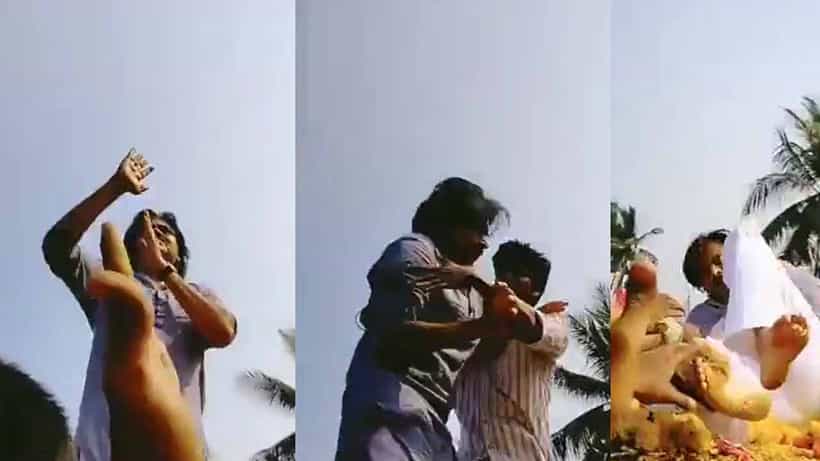 ಅಭಿಮಾನಿಯ ಹುಚ್ಚಾಟ; ಕಾರಿನ ಮೇಲಿಂದ ಬಿದ್ದ ಪವನ್ ಕಲ್ಯಾಣ್; ಇಲ್ಲಿದೆ ವಿಡಿಯೋ