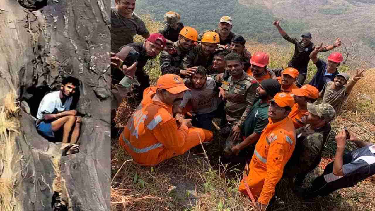 ಕೇರಳ: 43 ಗಂಟೆಗಳಿಗಿಂತಲೂ ಹೆಚ್ಚು ಕಾಲ ಮಲಂಬುಳ ಬೆಟ್ಟದ ಸೀಳಿನಲ್ಲಿ ಸಿಲುಕಿದ್ದ ಯುವಕನನ್ನು ರಕ್ಷಿಸಿದ  ಸೇನಾಪಡೆ