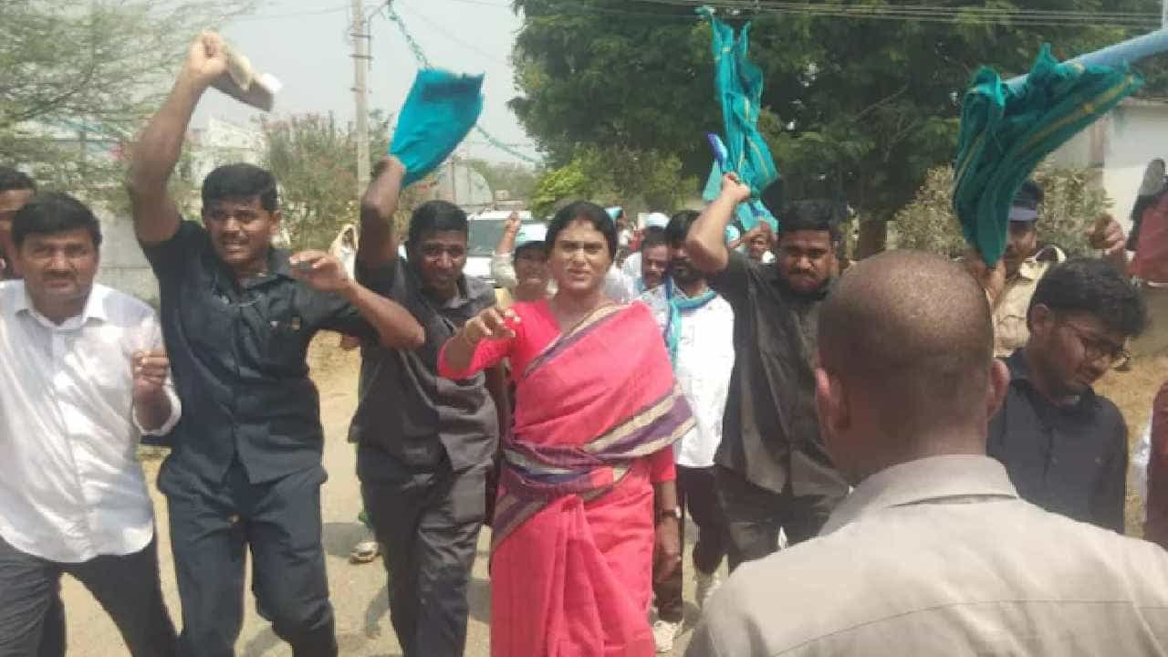 ಪಾದಯಾತ್ರೆ ನಡೆಸುತ್ತಿದ್ದ ಆಂಧ್ರ ಸಿಎಂ ಸೋದರಿ ವೈ.ಎಸ್.ಶರ್ಮಿಳಾ ಮೇಲೆ ಜೇನುನೊಣ ದಾಳಿ; ಟವೆಲ್ ಬೀಸುತ್ತ ಓಡಿದ ಕಾರ್ಯಕರ್ತರು ಪಾದಯಾತ್ರೆ ನಡೆಸುತ್ತಿದ್ದ ಆಂಧ್ರ ಸಿಎಂ ಸೋದರಿ ವೈ.ಎಸ್.ಶರ್ಮಿಳಾ ಮೇಲೆ ಜೇನುನೊಣ ದಾಳಿ; ಟವೆಲ್ ಬೀಸುತ್ತ ಓಡಿದ ಕಾರ್ಯಕರ್ತರು
