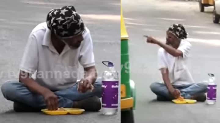 ಬೆಂಗಳೂರಿನ ನಡುರಸ್ತೆಯಲ್ಲಿ ಕುಳಿತು ಉಪಹಾರ ಸೇವಿಸಿದ ವ್ಯಕ್ತಿ; ವಿಡಿಯೋ ಮಜವಾಗಿದೆ ಬೆಂಗಳೂರಿನ ನಡುರಸ್ತೆಯಲ್ಲಿ ಕುಳಿತು ಉಪಹಾರ ಸೇವಿಸಿದ ವ್ಯಕ್ತಿ; ವಿಡಿಯೋ ಮಜವಾಗಿದೆ